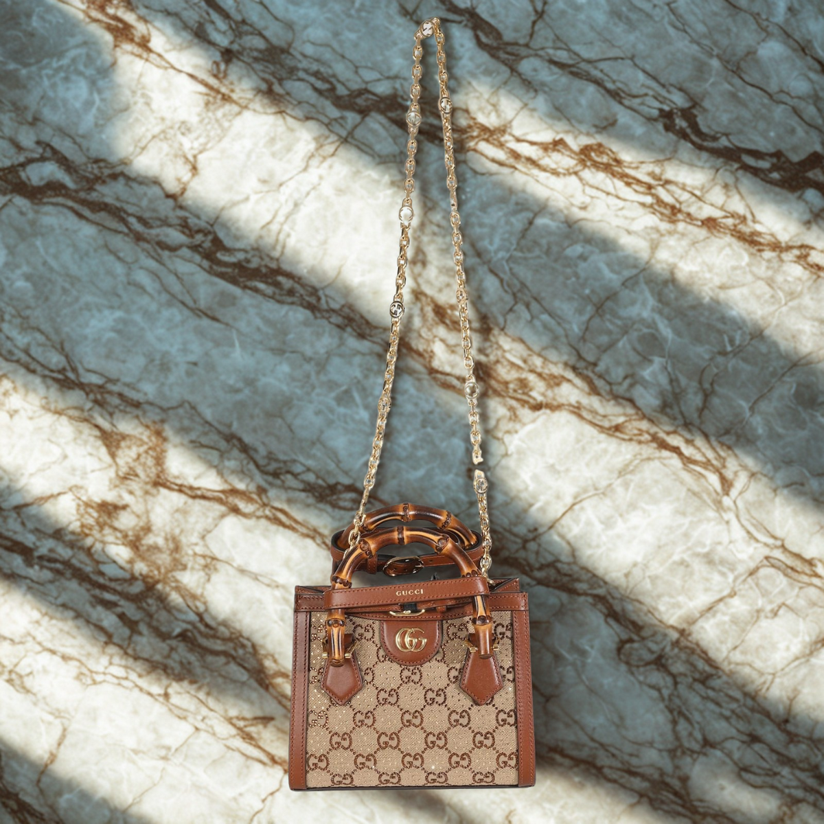 GUCCI DIANA SMALL TOTE BAG WITH CRYSTALS