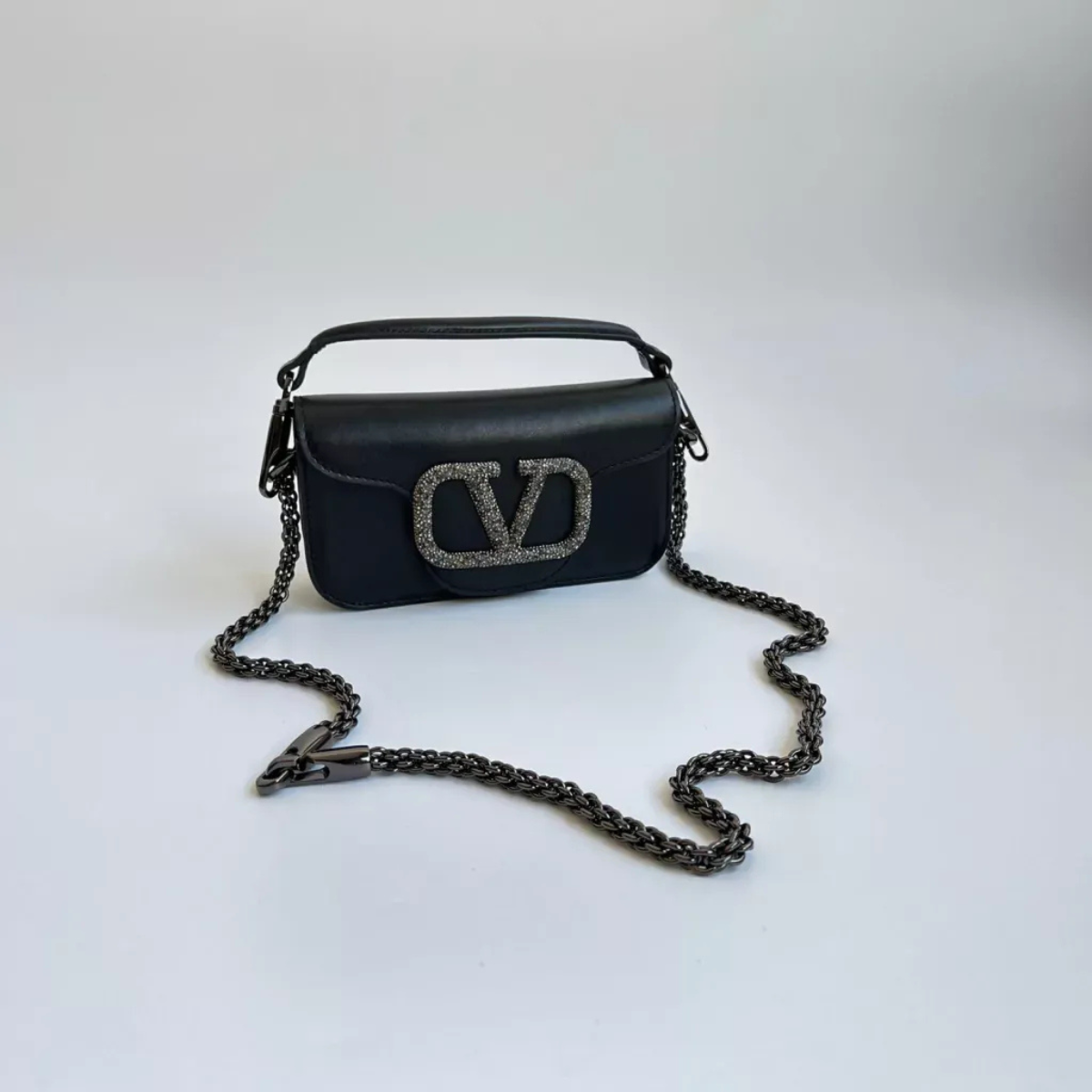 VALENTINO GARAVANI LOCÒ SMALL SHOULDER BAG WITH JEWEL LOGO
